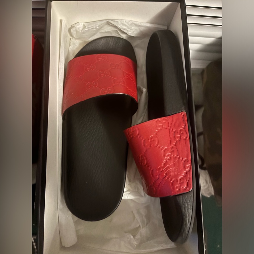 Red Gucci slide women’s 8